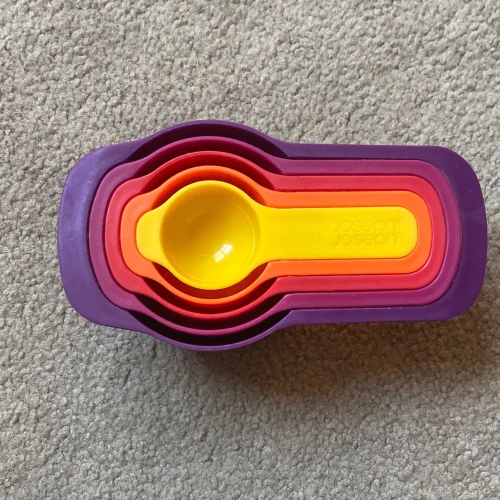 Colorful Nested Measuring Cups & Spoons Set — Purple/Red/Orange/Yellow